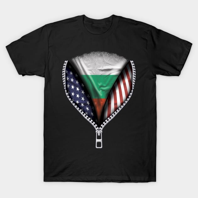 Bulgarian Flag  Bulgaria Flag American Flag Zip Down - Gift for Bulgarian From Bulgaria T-Shirt by Country Flags